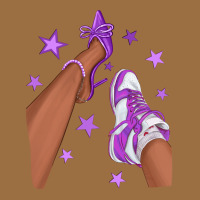 Purple Afro Girl Sneakers And Heels Vintage Tee | Teevron