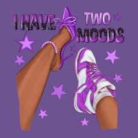 Purple I Have Two Moods Afro Girl Sneakers Vintage Tee | Teevron