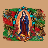 Mexican Flag Lady Of Guadalupe Distressed Backgrou Vintage Tee | Teevron