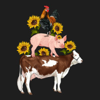 Western Farm Life Cow Pig Rooster With Sunflowers Heavyweight Hoodie | Teevron