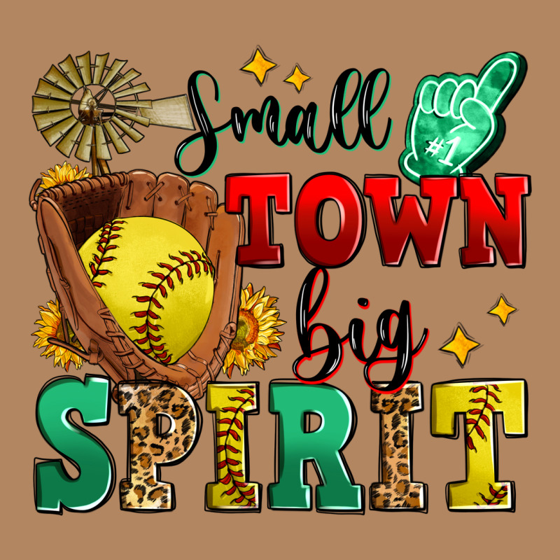 Small Town Big Spirit Softball Long Sleeve Tee by Zillion Design Studio | Teevron