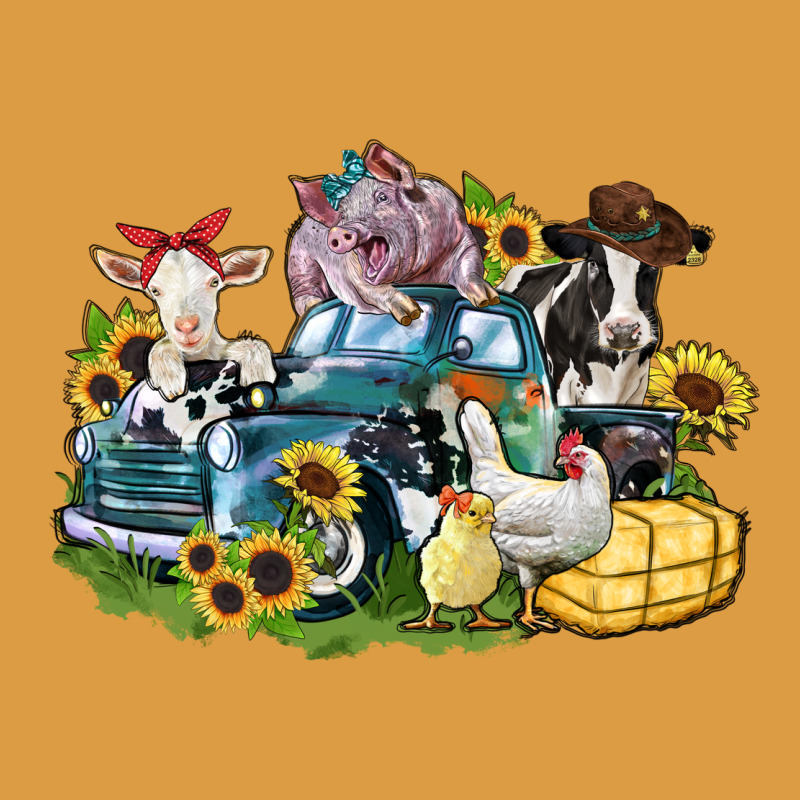 Farm Animals Truck Urban Heavy Tee by Zillion Design Studio | Teevron