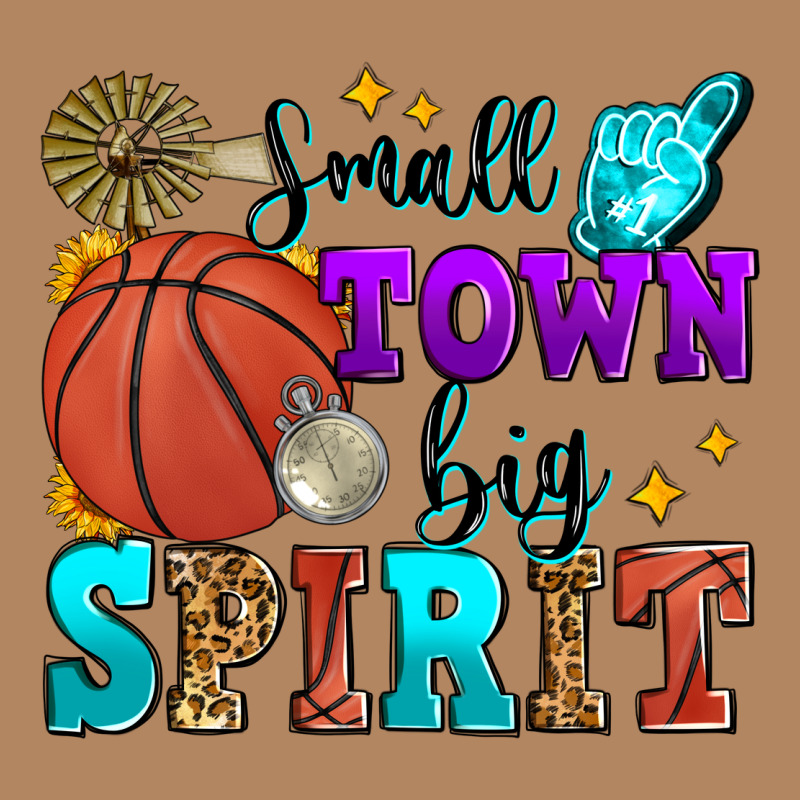 Small Town Big Spirit Basketball Long Sleeve Tee by Zillion Design Studio | Teevron