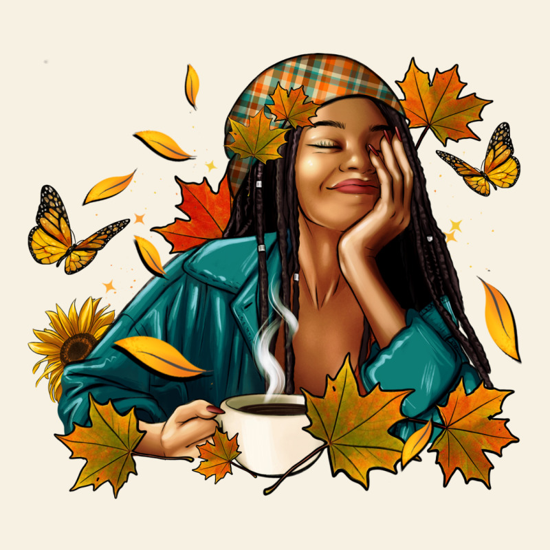 Fall Afro Woman With Coffee Vintage Tee by RanaPortraitStore | Teevron