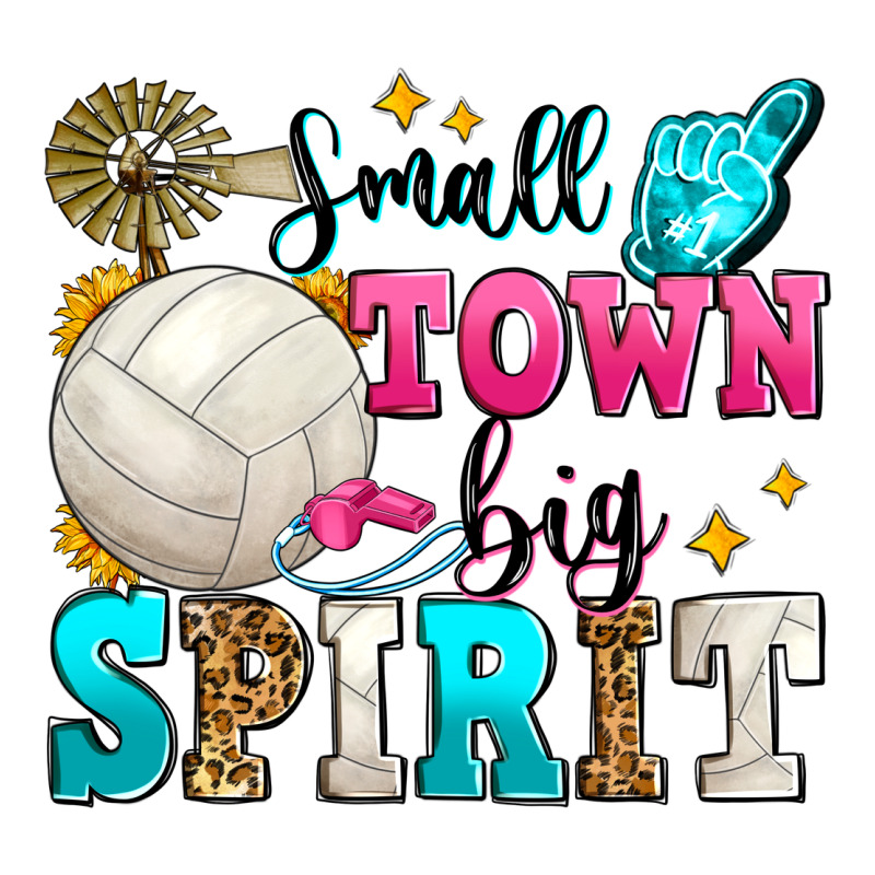 Small Town Big Spirit Volleyball Long Sleeve Tee by Zillion Design Studio | Teevron