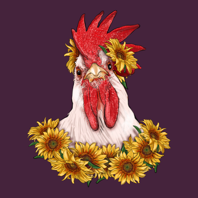 Rooster Head With Sunflowers Long Sleeve Tee by RanaPortraitStore | Teevron