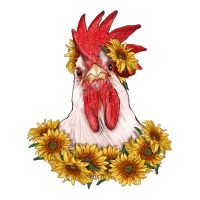 rooster head with sunflowers | Teevron