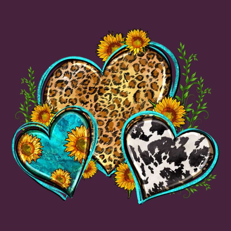 Leopard Cowhide Hearts Long Sleeve Tee by Zillion Design Studio | Teevron