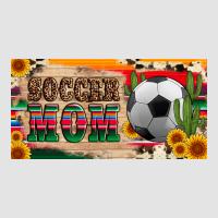 Soccer Mom With Ball And Sunflower Cactus Serape Licanse Plate Premium Sweatshirt | Teevron