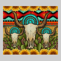 Bull Skulls Gemstones And Cactus With Leopard And Aztec Premium Sweatshirt | Teevron