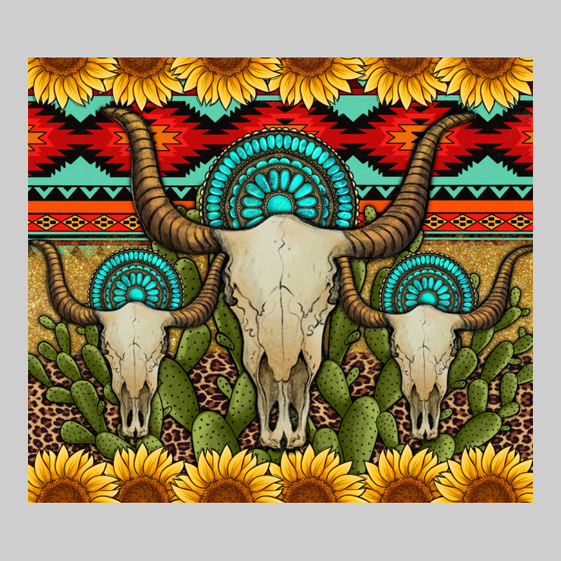 Bull Skulls Gemstones And Cactus With Leopard And Aztec Premium Sweatshirt by Artiststas | Teevron