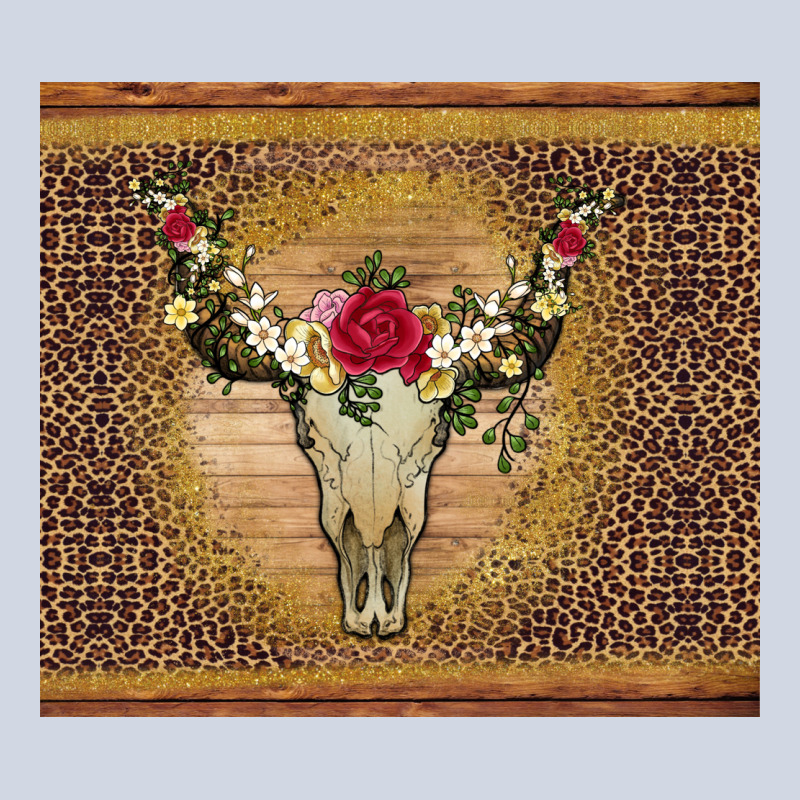 Bull Skull Flowers Glitter And Leopard Premium Sweatshirt by Artiststas | Teevron