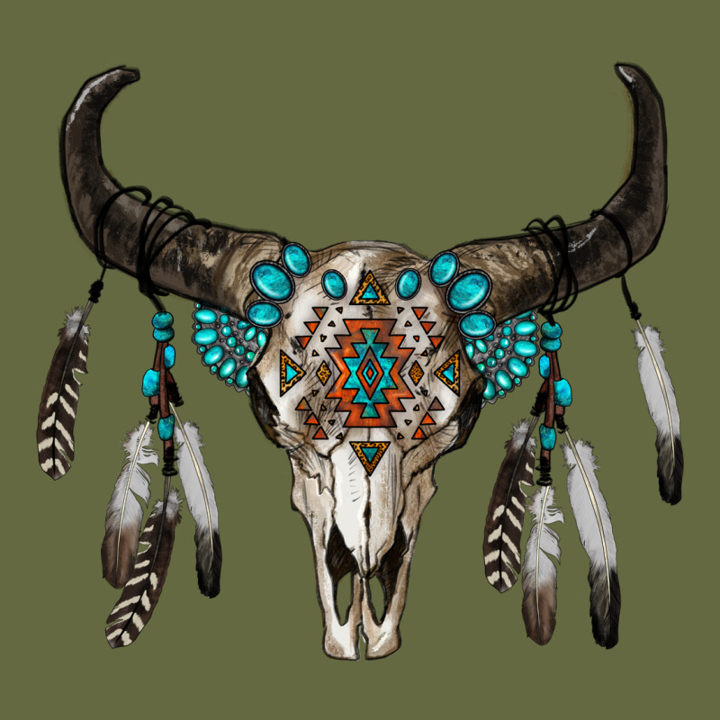 Boho Bull Skull Long Sleeve Tee by RanaPortraitStore | Teevron