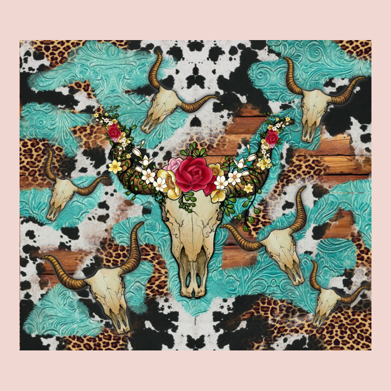 Bull Skull Flowers Cowhides And Leopard Premium Sweatshirt by Artiststas | Teevron