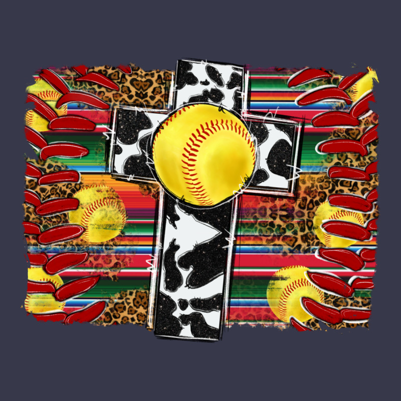 Softball Cross Serape Leopard Background Long Sleeve Tee by RanaPortraitStore | Teevron