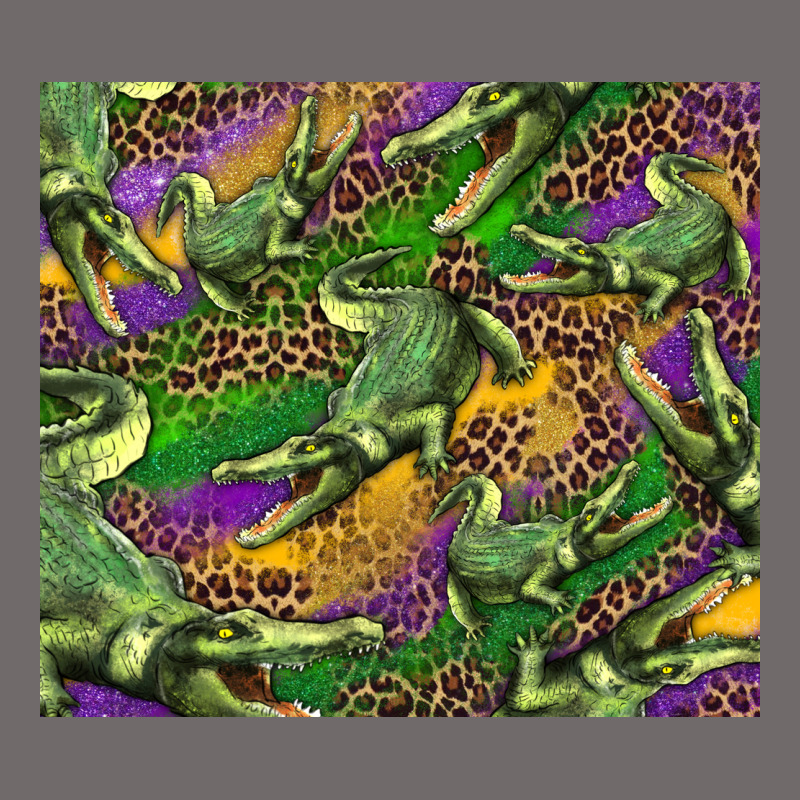 Mardi Gras Louisiana Crocodile Leopard Urban Heavy Tee by RanaPortraitStore | Teevron