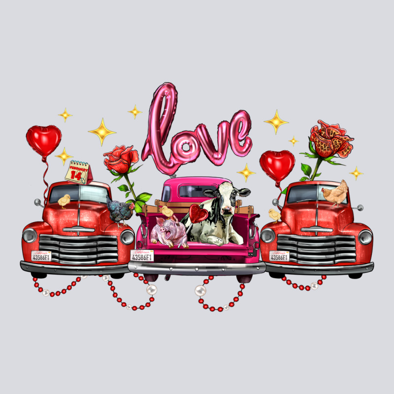 Valentine's Day Farm Trucks Farm Animals Zipper Hoodie by FaDigitalArtStudio | Teevron