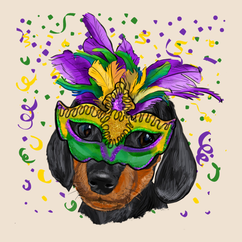 Mardi Gras Dachshund Puppy With Mask Urban Heavy Tee by RanaPortraitStore | Teevron