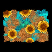 Sunflower Turquoise And  Leather Background Premium Sweatshirt | Teevron