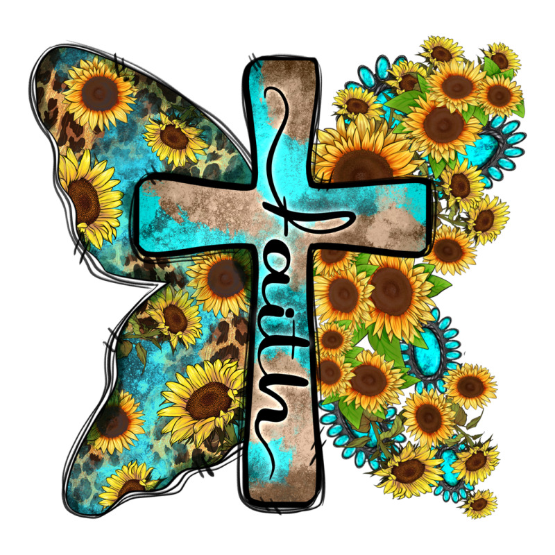 Faith Sunflower Cross Urban Heavy Tee by Zillion Design Studio | Teevron
