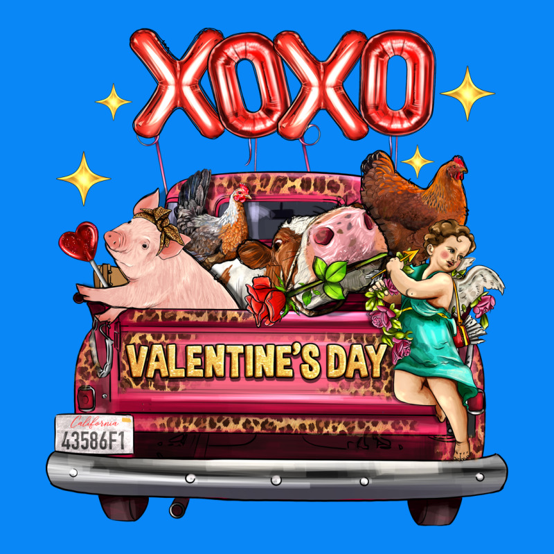 Valentine's Day Truck Farm Animals Cupid Xoxo Zipper Hoodie by FaDigitalArtStudio | Teevron