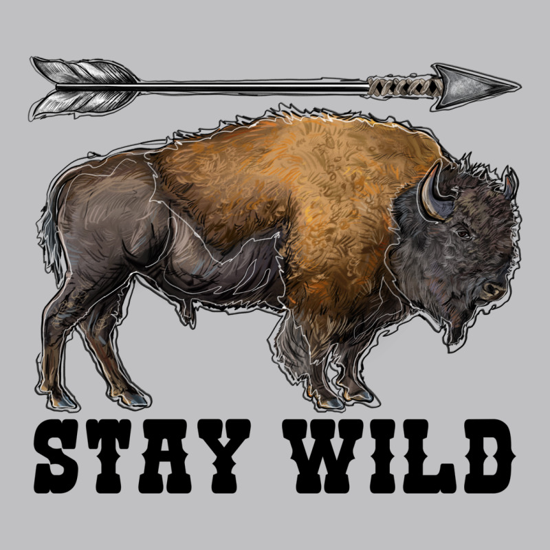 Stay Wild Bison Long Sleeve Tee by RanaPortraitStore | Teevron