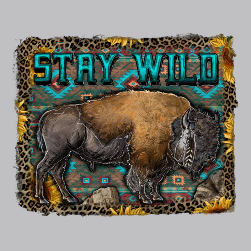 Stay Wild Aztec Bison Long Sleeve Tee by RanaPortraitStore | Teevron