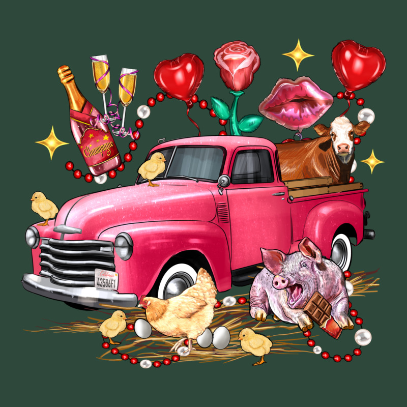 Valentine's Day Truck Farm Animals Zipper Hoodie by FaDigitalArtStudio | Teevron
