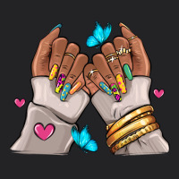 Afro Woman Nail Art Vintage Tee | Teevron