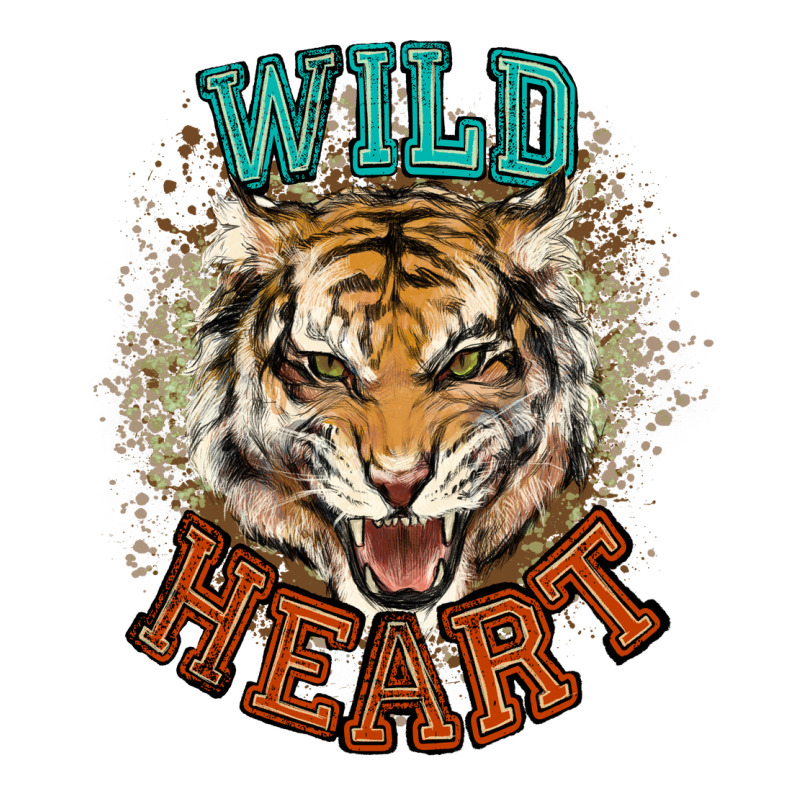 Wild Heart Tiger College Western Premium Hoodie by NancyCooperArtShop | Teevron