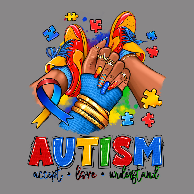 Autism Accept Love Understand Afro Girl Sneakers Vintage Tee by RanaPortraitStore | Teevron