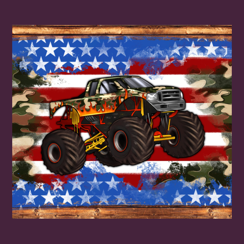 Monster Truck American Flag Tumbler Premium Tee by Artiststas | Teevron