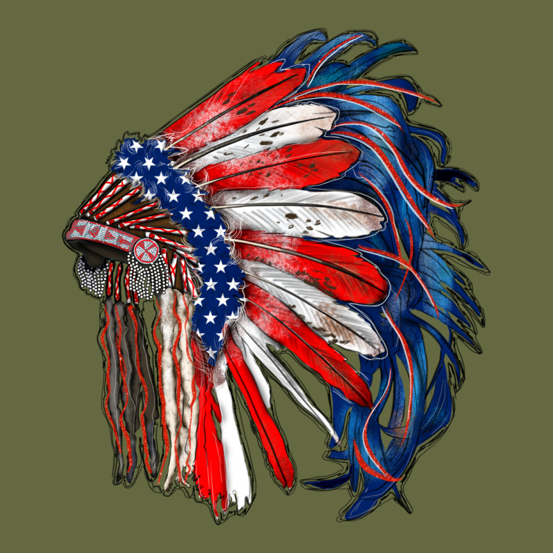 American Flag Indian Headdress Long Sleeve Tee by RanaPortraitStore | Teevron