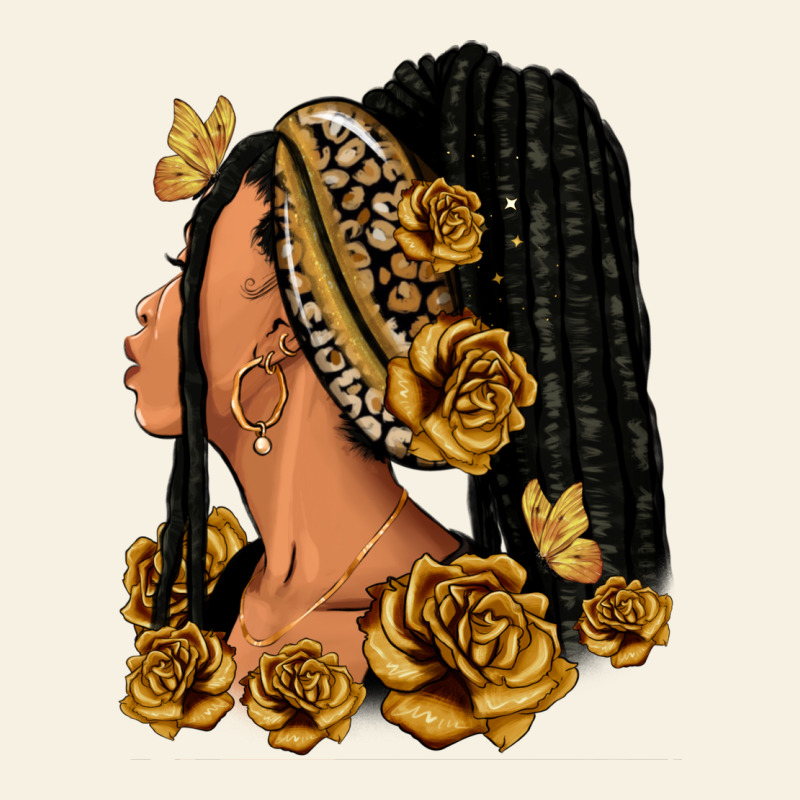 Gold Roses Afro Woman Vintage Tee by RanaPortraitStore | Teevron