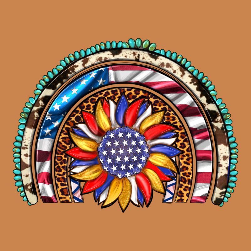 Sunflower American Flag Leopard Gemstone Cowhide Rainbow Heavyweight Hoodie by Artiststas | Teevron