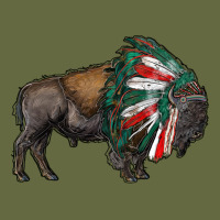 Mexican Bison With Indian Headdress Long Sleeve Tee | Teevron
