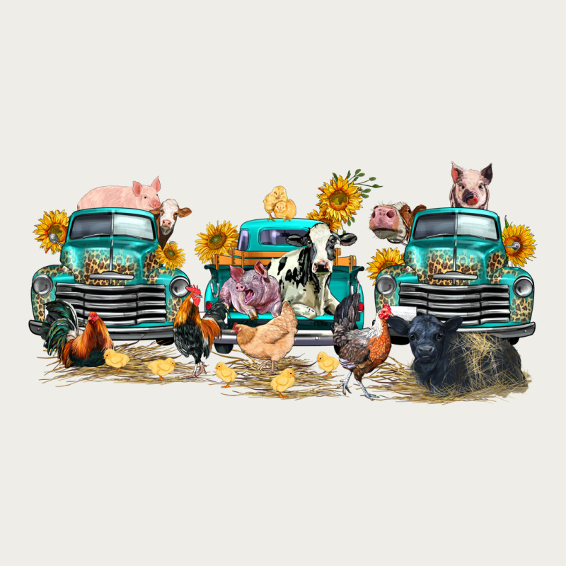 Western Farm Trucks Farm Animals Zipper Hoodie by FaDigitalArtStudio | Teevron