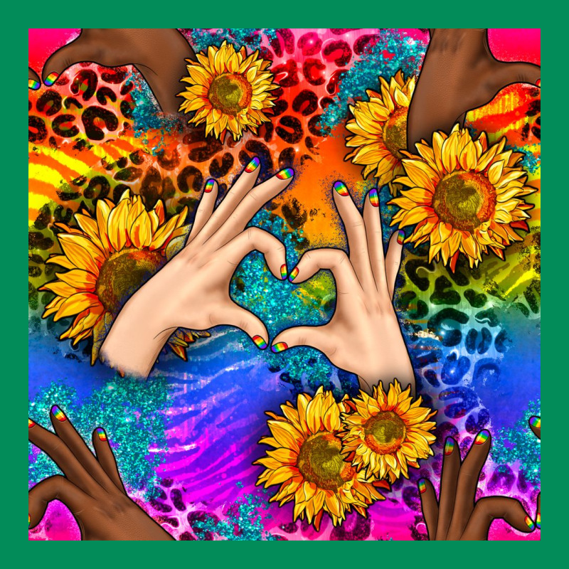 Heart And Sunflowers With Neon Leopard Patterns Urban Hoodie by BundleAndBundleShop | Teevron
