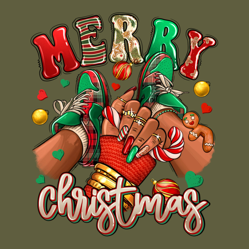 Merry Christmas Black Girl Sneakers Vintage Tee by RanaPortraitStore | Teevron