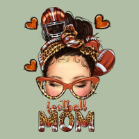 Football Messy Bun Mom Urban Heavy Tee | Teevron