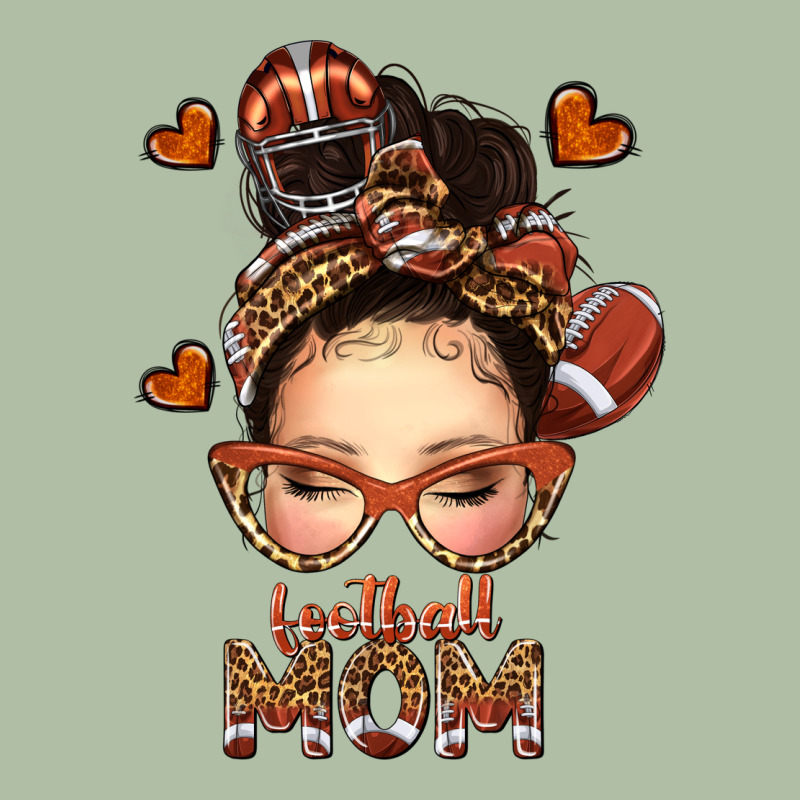 Football Messy Bun Mom Urban Heavy Tee by texasbilliewilder | Teevron