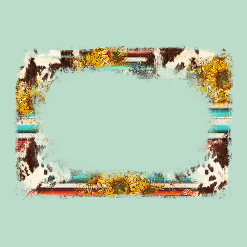 Western Serape Sunflower Background Frame Premium Hoodie by NancyCooperArtShop | Teevron