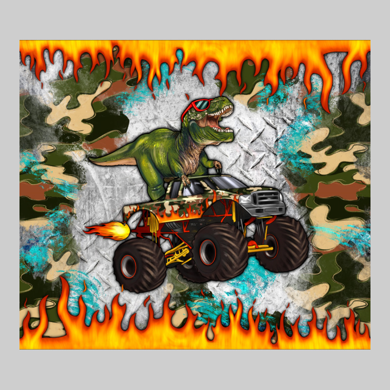 Monster Truck Dinosaur T Rex Tumbler Premium Tee by Artiststas | Teevron