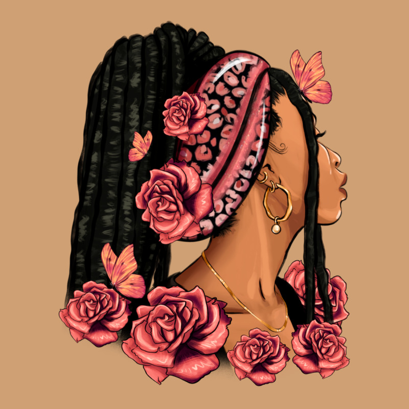 Pink Roses Afro Woman Vintage Tee by RanaPortraitStore | Teevron
