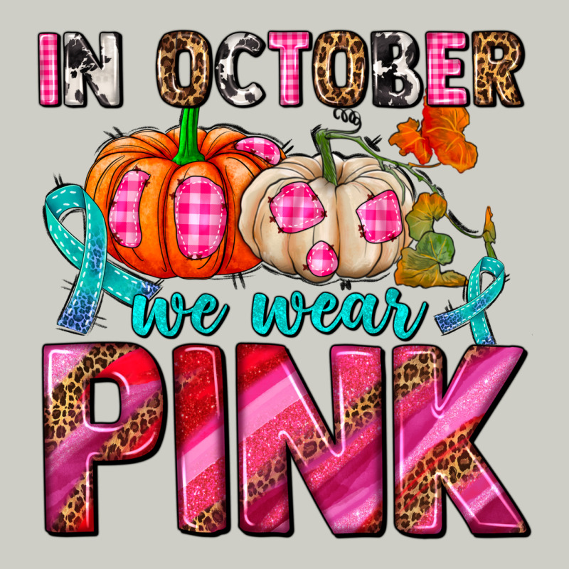 In October We Wear Pink With Pumpkins Heavyweight Hoodie by AdoDesignShop | Teevron