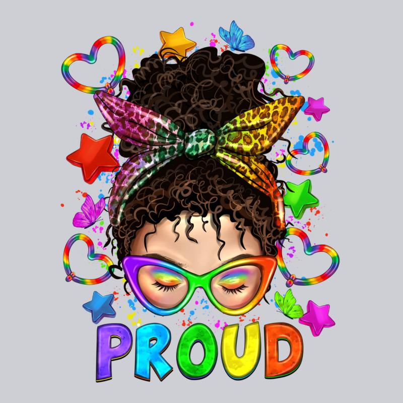 Lgbtq+ Messy Bun With Colorful Stars Urban Hoodie by BundleAndBundleShop | Teevron