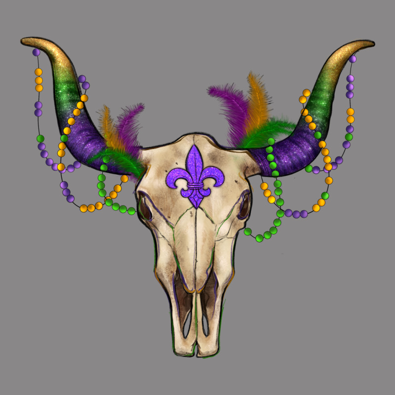 Mardi Gras Bull Skull Vintage Tee by RanaPortraitStore | Teevron