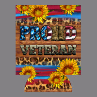 Proud Veteran  12 Oz Regular Can Cooler Heavyweight Hoodie | Teevron