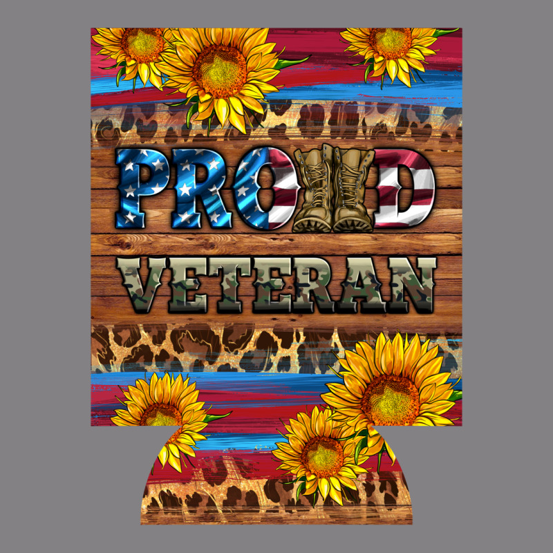 Proud Veteran  12 Oz Regular Can Cooler Heavyweight Hoodie by Artiststas | Teevron
