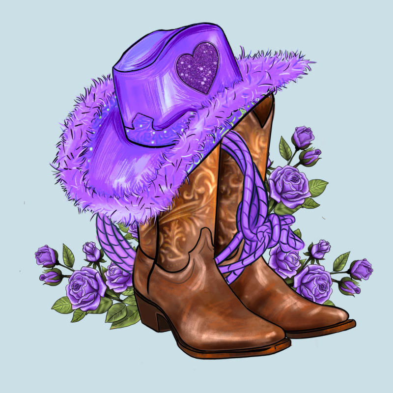 Purple Cowgirl  And Roses Ladies Tee by AdoDesignShop | Teevron